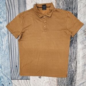 King Ranch Polo Shirt Men's Size Medium Stretch Short Sleeve  Lightweight Brown